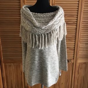 Beautiful INC sweater with fringe detail, NWT